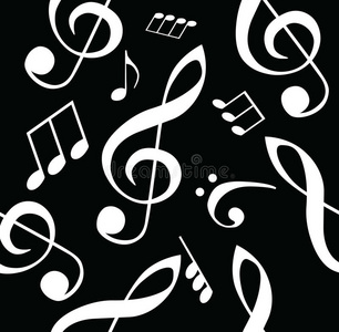 cleaf无缝矢量白音符照片