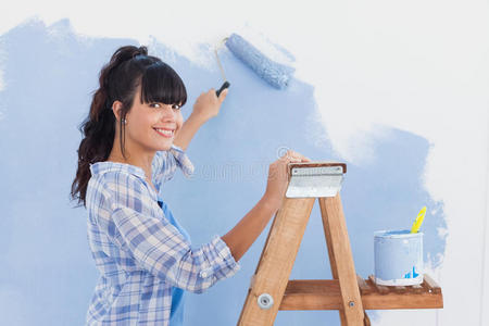 成人 绘画 检查 梯子 肖像 美丽的 在室内 边缘 油漆