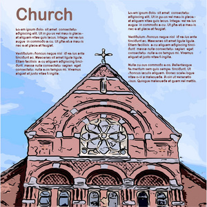 教堂复古剪贴画插图