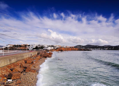 巴利阿里群岛伊比沙岛海岸线