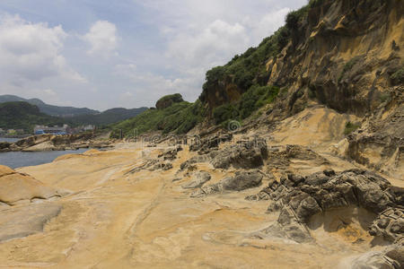 野柳岩层及海岸线