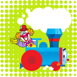 小丑卡通火车头