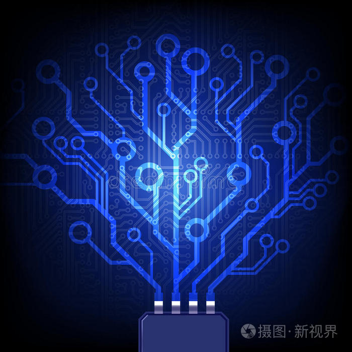 地球带接地和灯泡的电子图标严肃的亚洲商人传输集高科技背景抽象背景