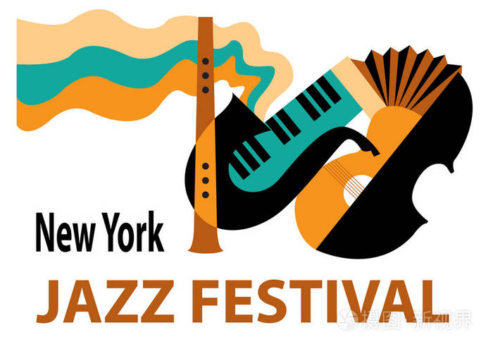 爵士音乐节.创意概念音乐节日矢量