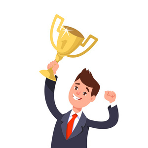 平凯成功的商人庆祝成功.