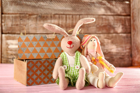 彩蛋和复活节兔子的包装盒