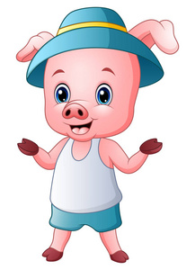 可爱的小猪卡通照片