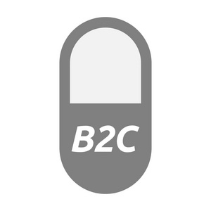 与文本 B2c 孤立的丸