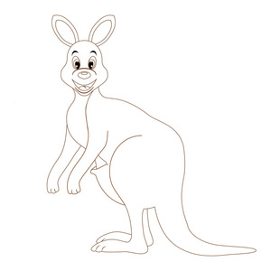 无色滑稽卡通袋鼠照片