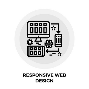 响应的 web 设计线图标