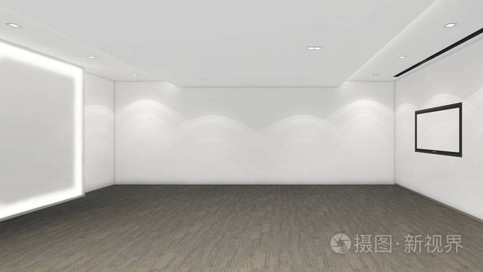 现代的空房间,3d 渲染室内设计,模拟出 illustrati
