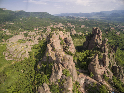 保加利亚贝洛格拉奇克岩石的鸟瞰图