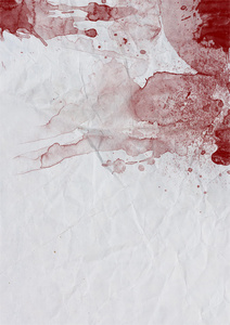空白的旧纸张的纹理，覆盖着红色的血迹