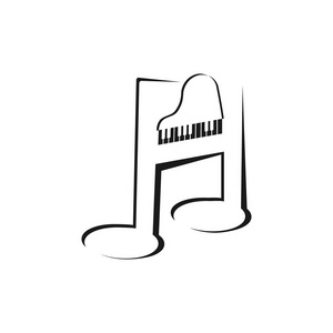 琴键图标图标钢琴键.矢量符号照片