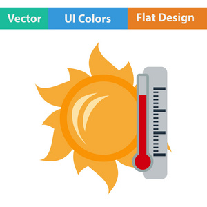 太阳和温度计的图标