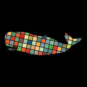 鲸鱼海底彩色轮廓动物图片