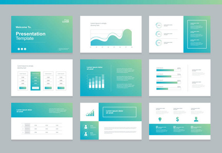 小册子 报告 书籍和演示文稿的模板页面版式和封面设计