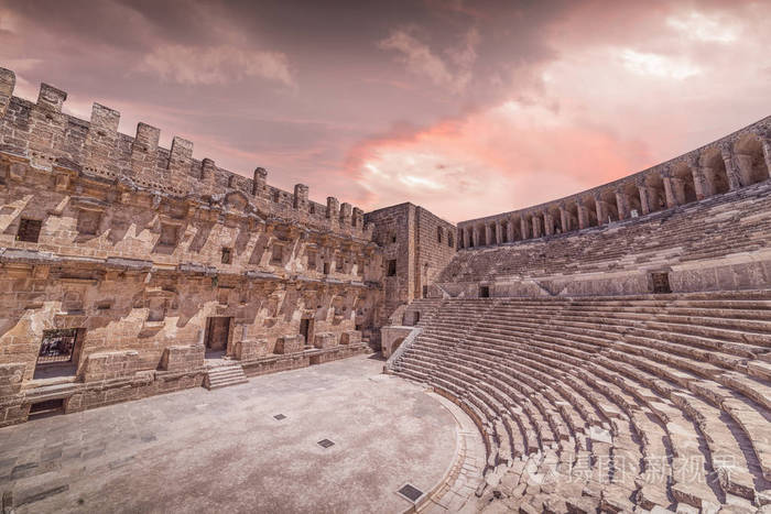 古罗马圆形剧场的 aspendos.土耳其安塔利亚省