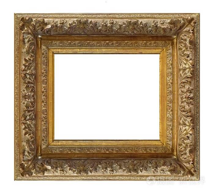 油画,镜子或照片的金色框架