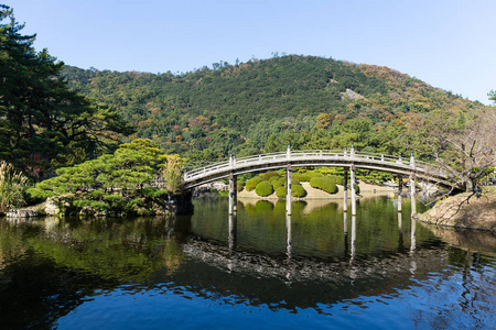 日本栗林公园和桥