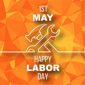 快乐的五一劳动节贺卡照片