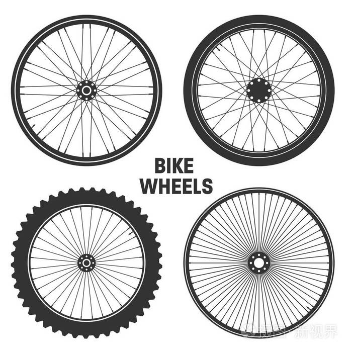 插画 自行车车轮元件, 向量.自行车的橡胶.山轮胎.阀门.cycle.mtb.