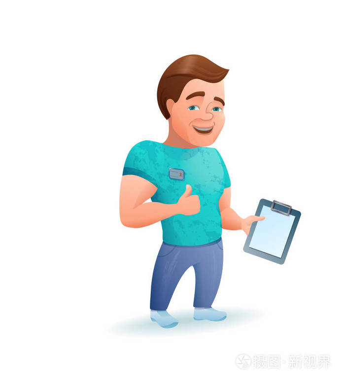 私人健身教练或健美的卡通人物.vecto