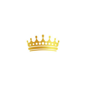 孤立的金色皇冠标志白色背景 豪华皇家标志 宝石矢量图