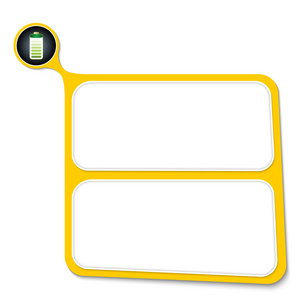抽象的黄色框，为您的文本和电池图标的