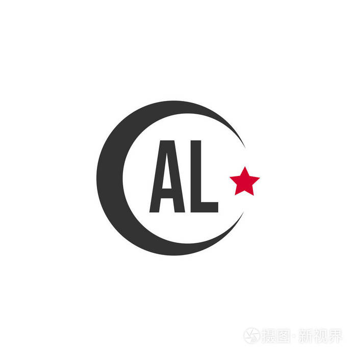 首字母 al 徽标模板设计