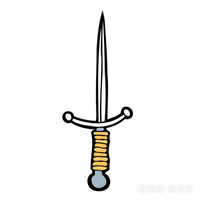 卡通彩色的匕首形象.