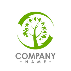 绿色叶标志生态自然元素矢量图标.