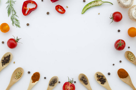 健康饮食观念, 饮食背景.文本空间的蔬菜框架照片