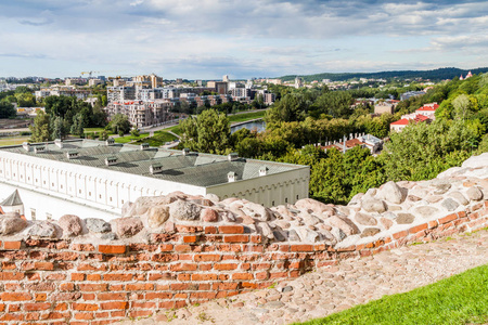 城市的看法从上部城堡在维尔纽斯, 立陶宛