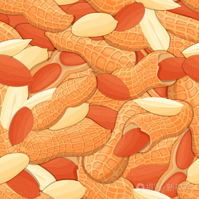 矢量无缝模式花生坚果插画-正版商用图片0qonhy-摄图新视界