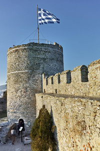 拜占庭堡垒在卡瓦拉 东马其顿和色雷斯塔