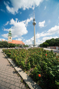 marienkirche和fernsehturm，柏林