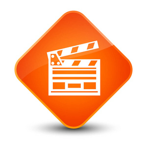 电影剪辑图标典雅的橙色钻石按钮照片