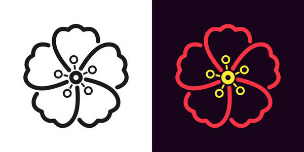 芙蓉花平图标图片