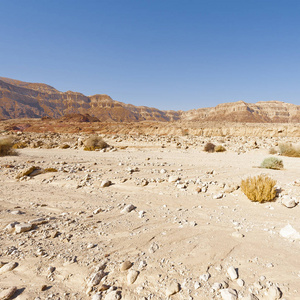 在以色列南沙漠的岩石丘陵无限幻想。壮观的风景和中东的性质