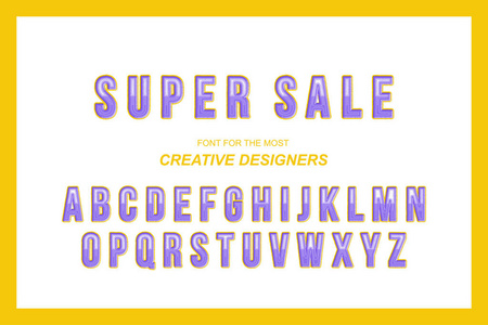 原创字体超级销售为创意设计模板。平面插图 Eps10