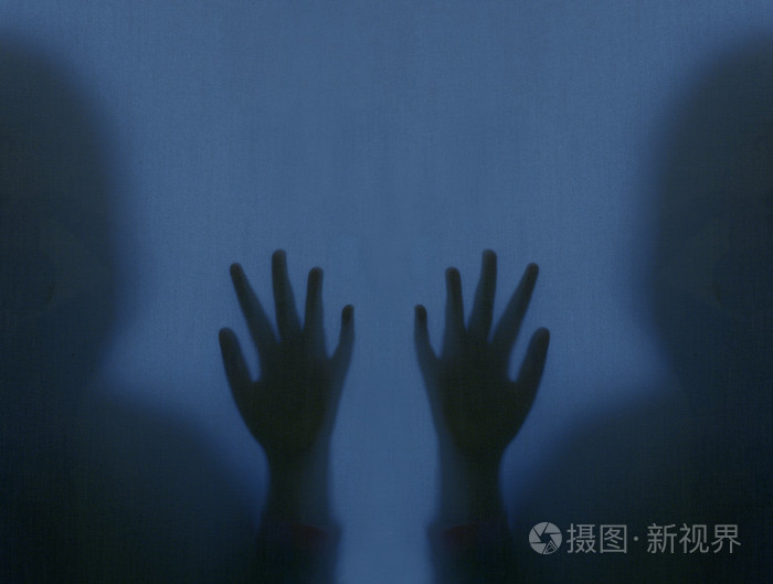 恐怖的手.扩散的剪影