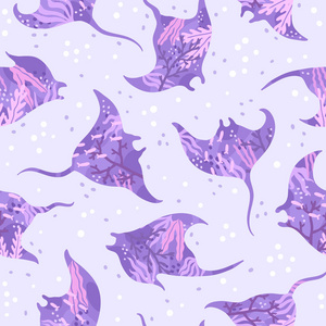 美丽的紫罗兰蝠鲼