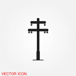 电塔黑色剪影, 矢量例证照片