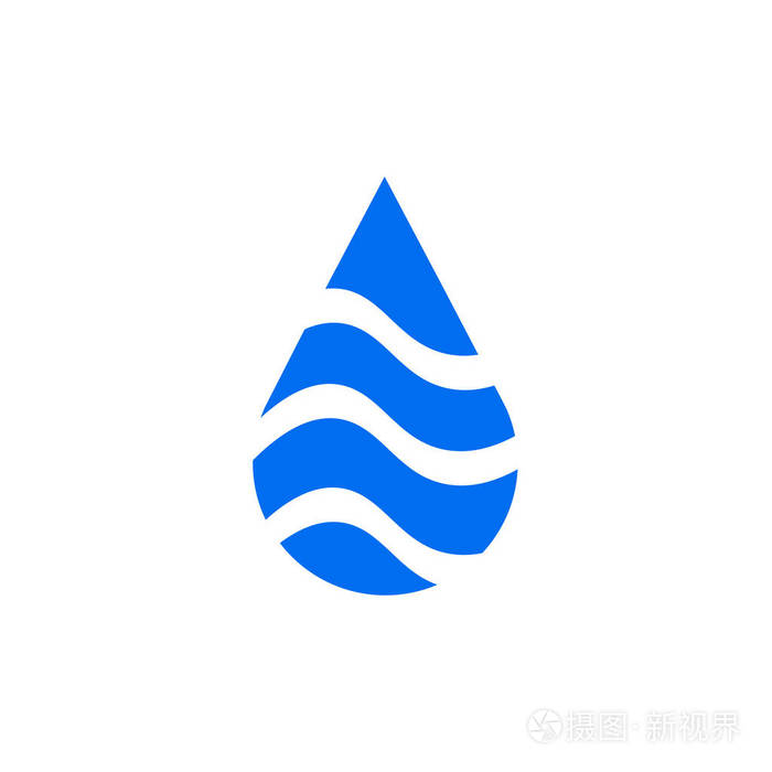 矢量抽象水与飞溅剪纸风格标识.节约水生态概念.插图