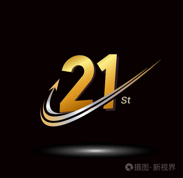 21年黄金周年纪念标志装饰背景