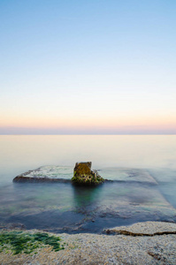 乌克兰 Odesa 日落期间的海景