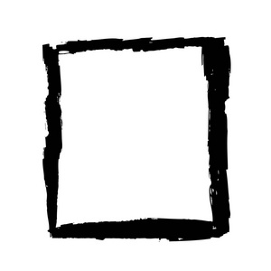 白色背景的黑色笔触的正方形