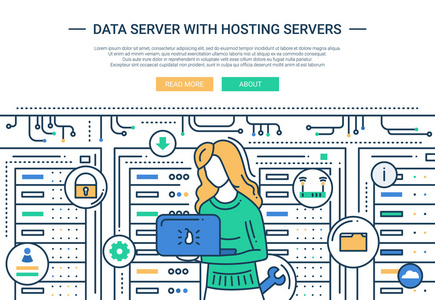 数据服务器和托管线设计网站标题