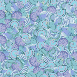 矢量无缝海贝壳花纹。完美的海报 版画和模式